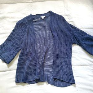 Time and Tru Navy Cable Knit Cardigan